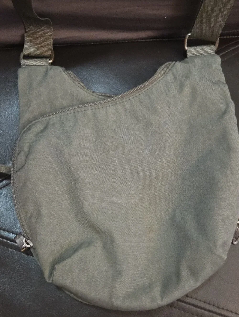 Baggallini Olive Green Crossbody Bag with Silver Hardware